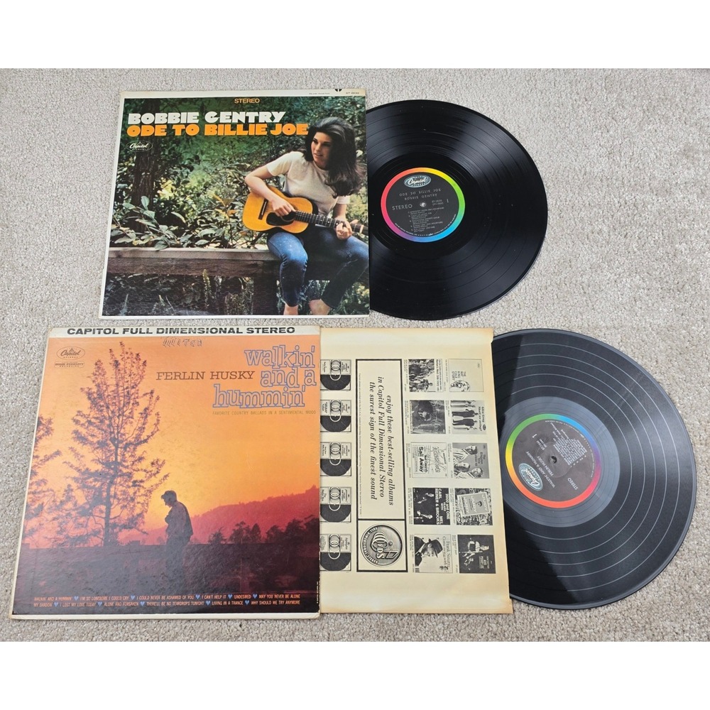 Bobbie Gentry Ode to Billie Joe Ferlin Husky Walkin & Hummin Vinyl LP Record Lot